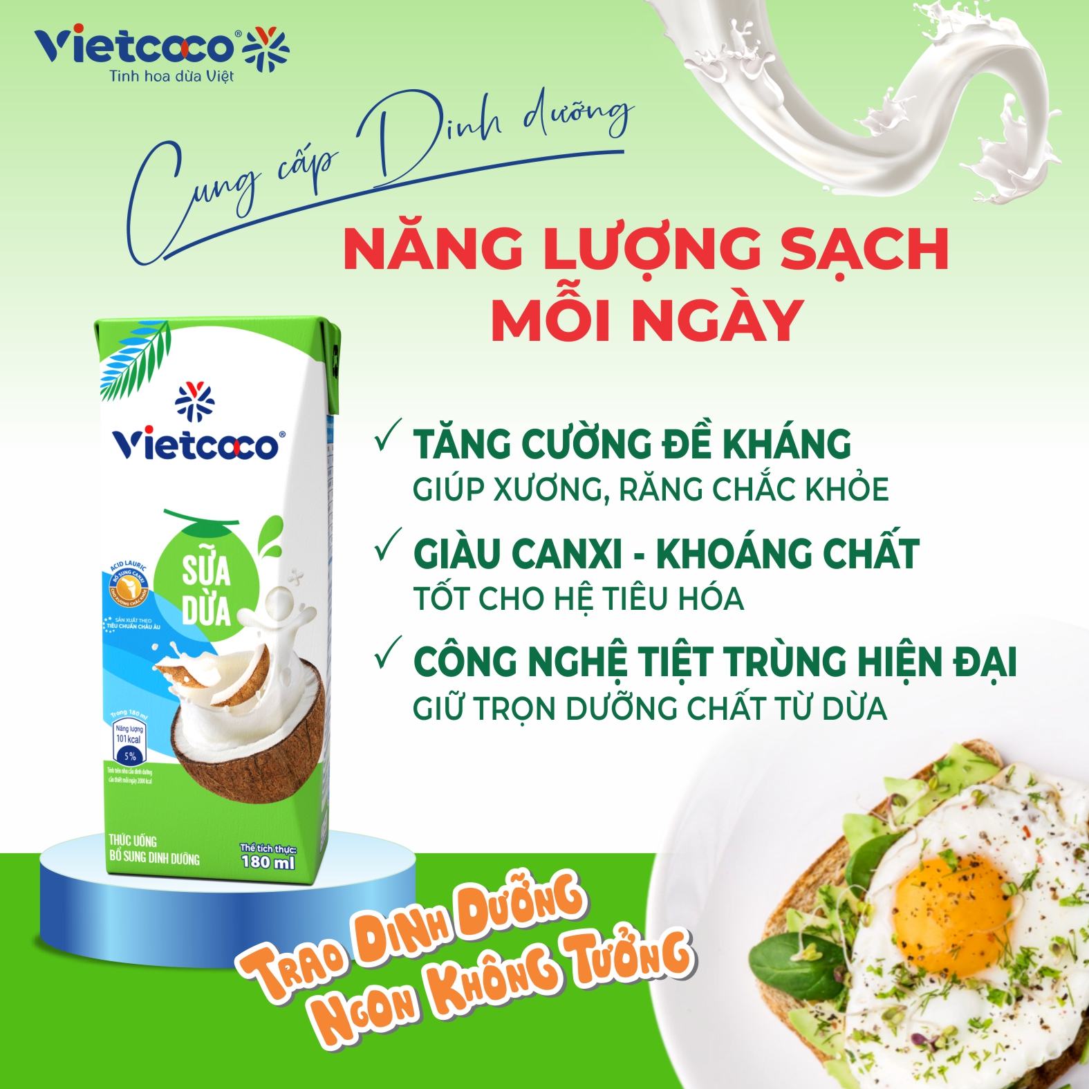 Sữa dừa UHT Vietcoco 180ml-Lốc 8