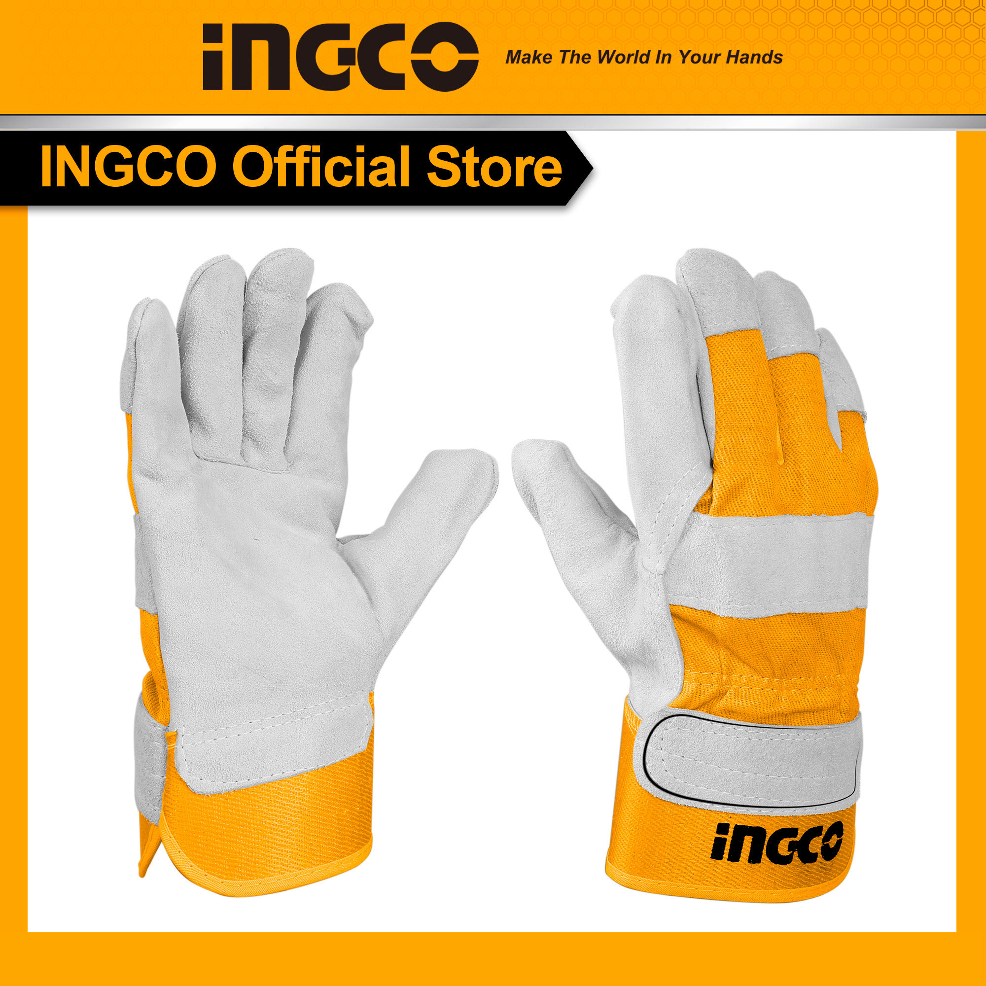 Găng tay vải da INGCO HGVC01