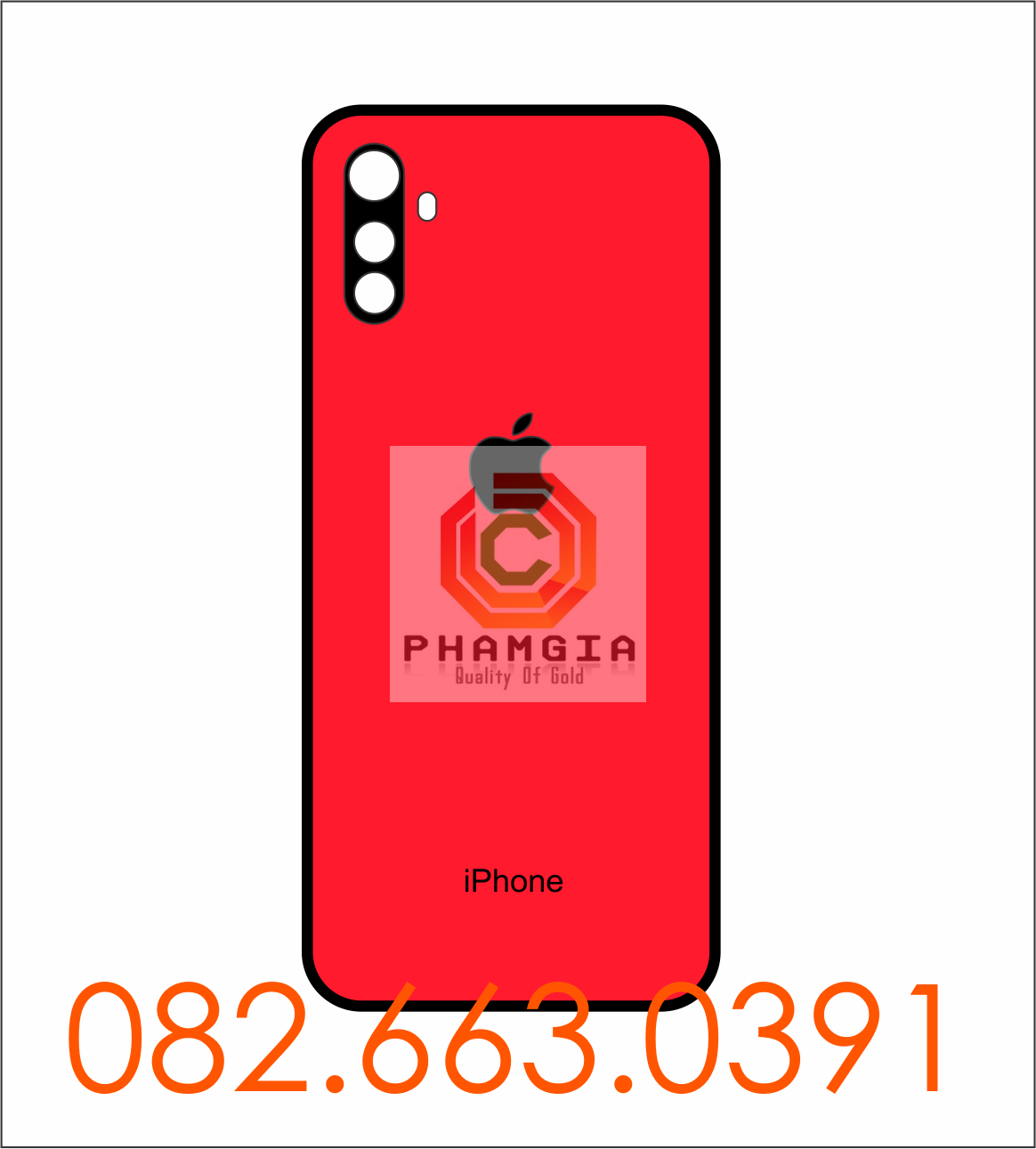 Ốp lưng ép kính chuẩn Realme C3 giả iphone siêu đẹp có viền bảo vệ cam