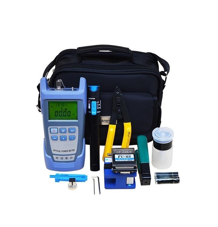 Bộ dụng cụ làm cáp mạng cao cấp gồm: Máy đo công suất quang đa năng HX + Dụng cụ cắt sợi quang FC 6S + Bút soi quang 1km + 2 kìm tuốt quang cao cấp + 1 lọ đựng cồn rửa dụng cụ + Tặng 1 túi đựng bộ dụng cụ siêu gọn