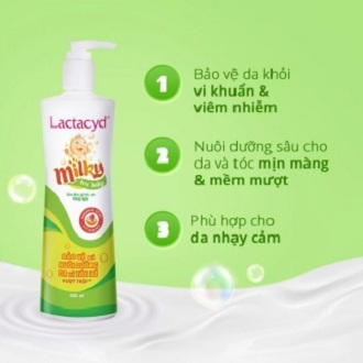 sữa tắm gội trẻ em lactacyd milky