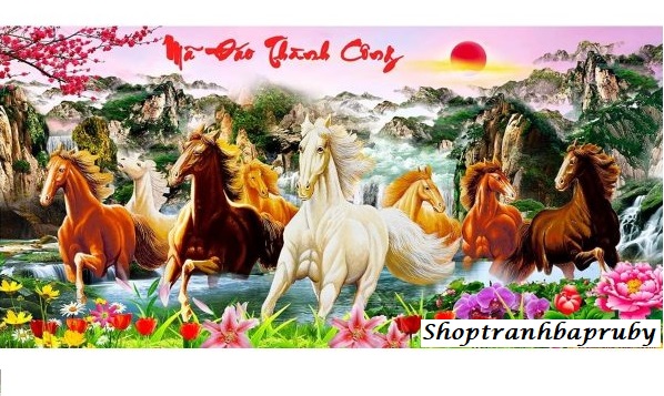 Tranh đính đá mã đáo thành công kích thước lớn ✅140×66 cm -️ vs228