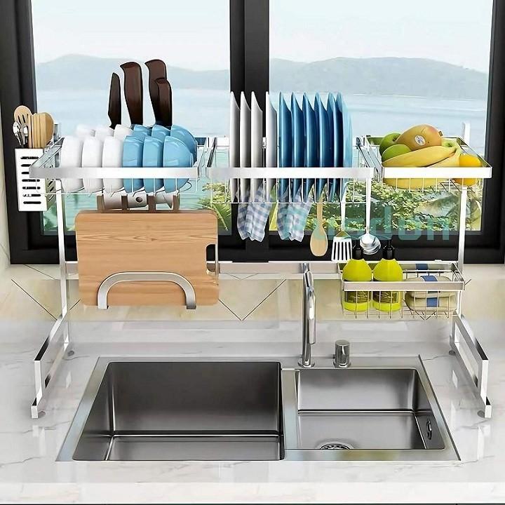 Kệ để chén bát trên chậu rửa Inox 304 dày , size 65cm