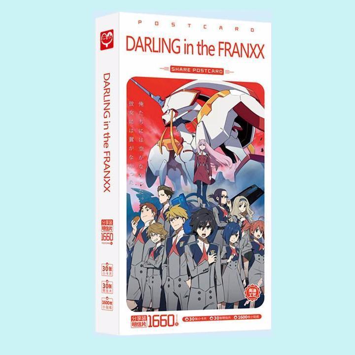 Hộp ảnh Postcard Darling in the Franxx bộ ảnh có ảnh dán sticker lomo bưu thiếp