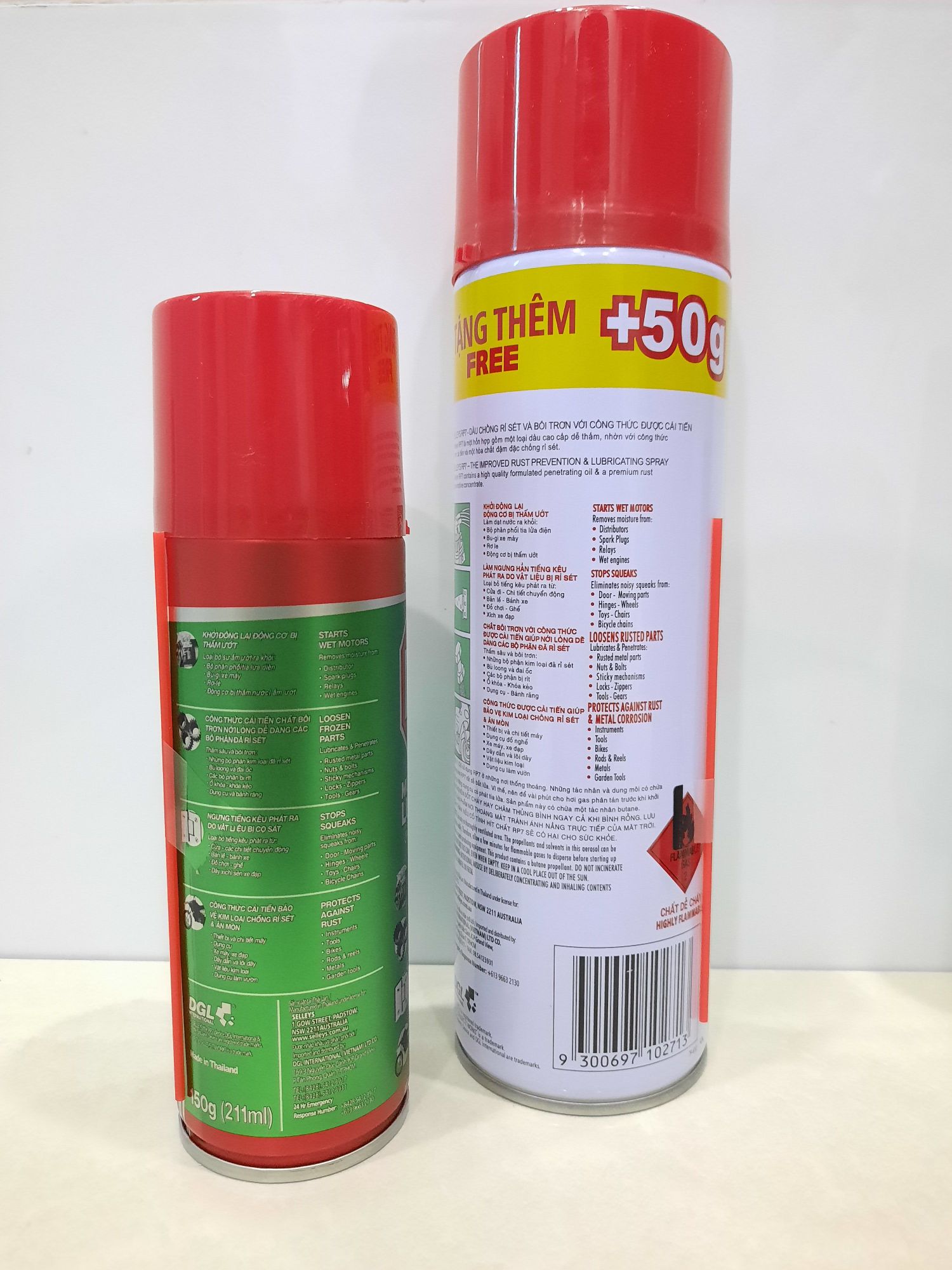 COMBO 2 CHAI XỊT CHỐNG RỈ. BÔI TRƠN RP7 (150gr + 350gr; 704ml)
