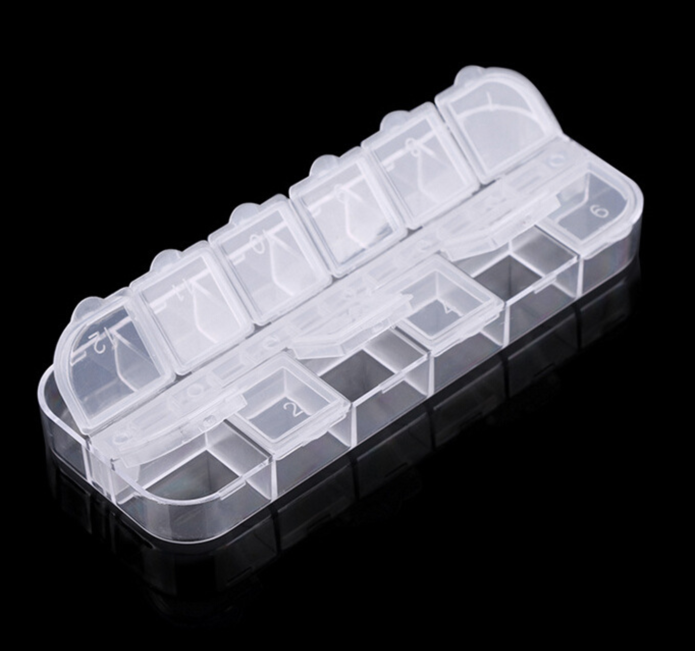 Khay Nhựa 12 Ô Đựng Phụ Kiện Nail Và Hoa - Đá