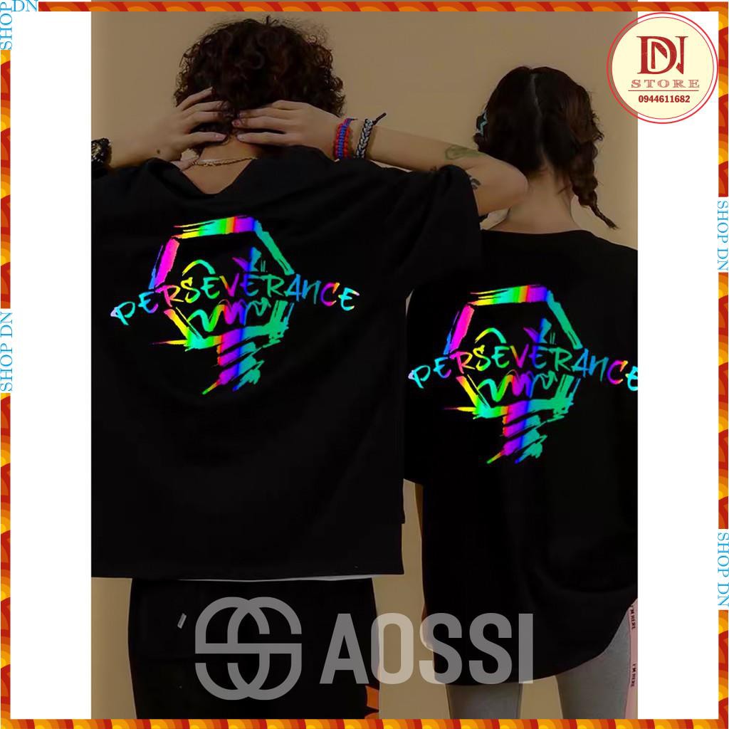 Áo thun phản quang AOSSI form rộng phong cách Unisex - PERSEVERANCE - A004