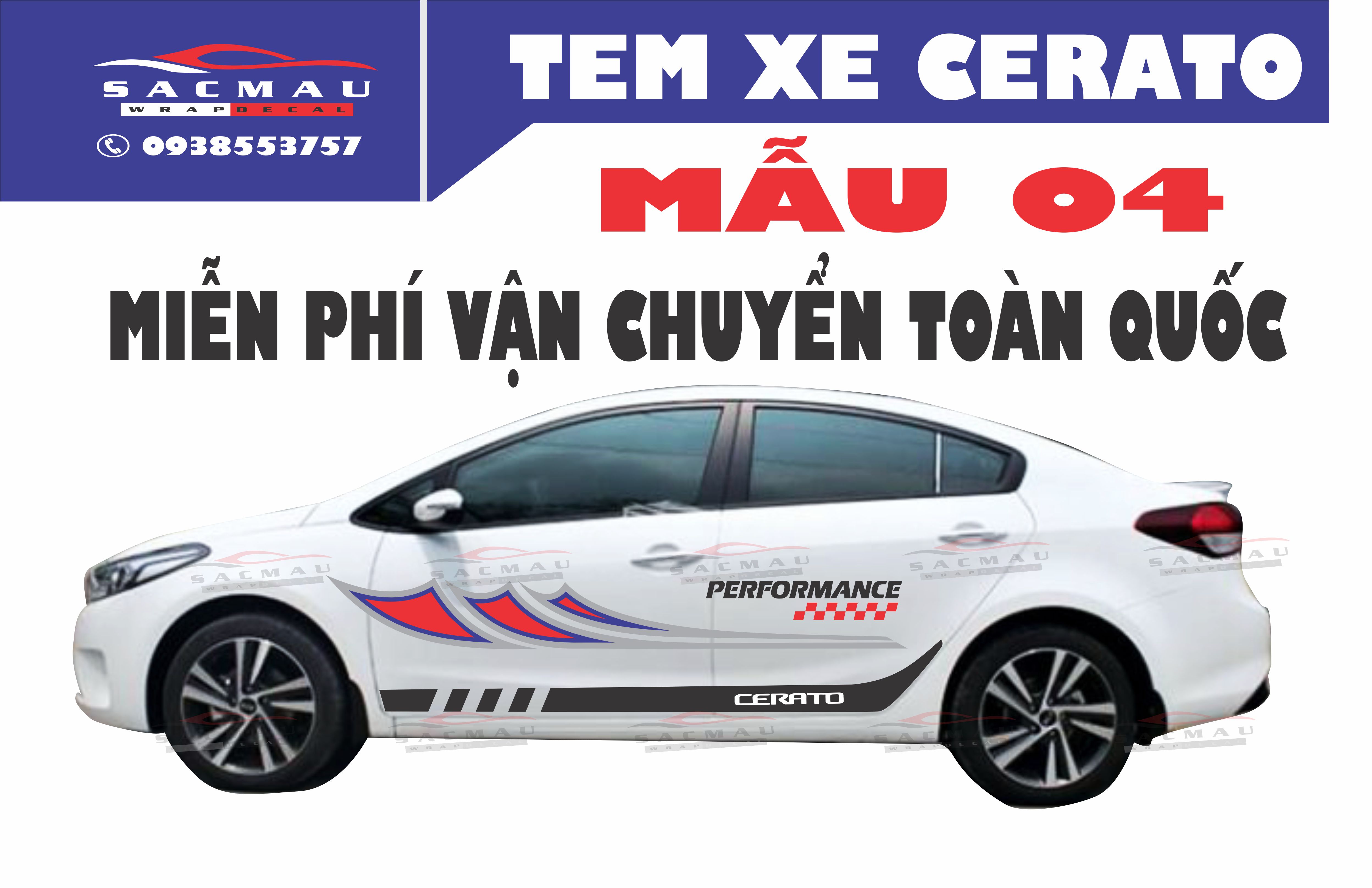 Tem dán xe KIA Cerato - k3  (6 mẫu cực đẹp )