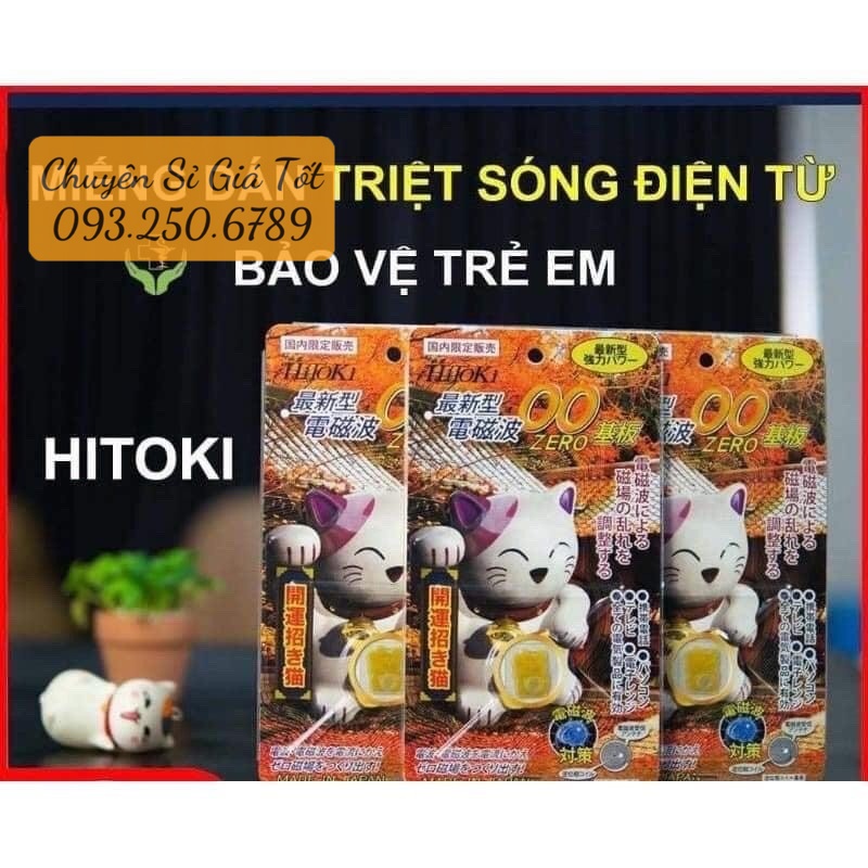 Miếng dán chip chống bức xạ điện tử Mèo Hitoki Nhật Bản, Triệt Sóng Bức Xạ Điện Từ, Ngăn Cản Sóng Gây Hại