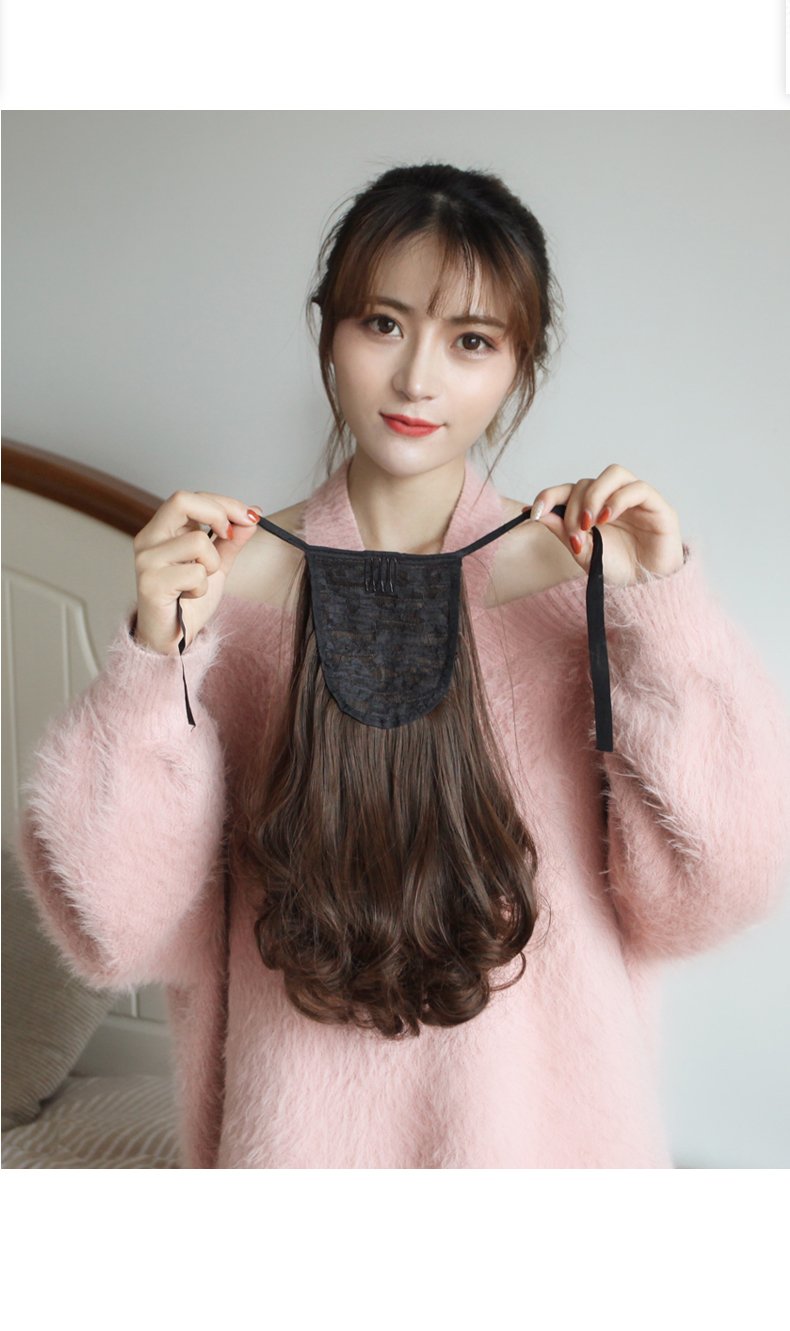 [ giảm giá, 35cm ] tóc giả nữ cột xoăn ngắn, tóc giả buộc, tóc đuôi ngựa
