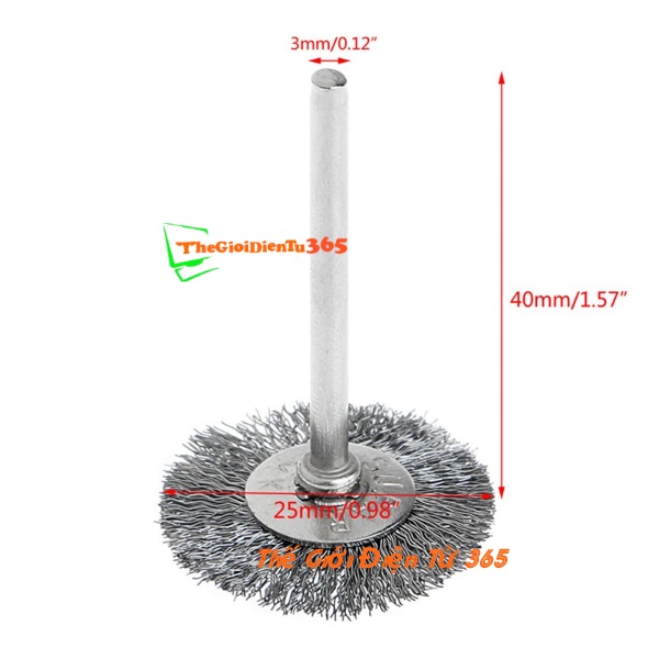 CHỔI ĐÁNH BÓNG, ĐÁNH GỈ CHO MÁY MÀI TRỤC 3MM