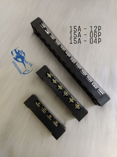 Cầu đấu điện 15A đen 04P - 06P - 12P