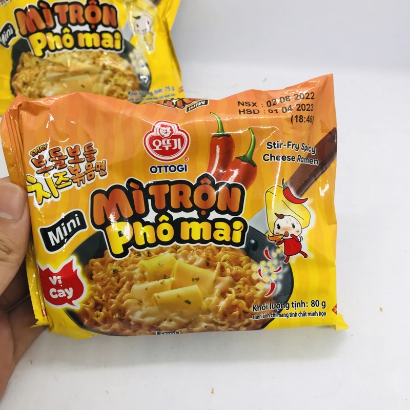 Mì trộn phô mai Ottogi gói mini 75g, 80g