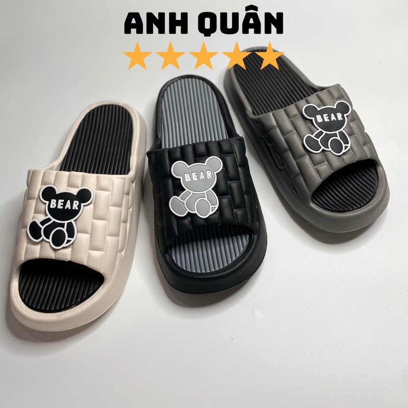 DÉP BÁNH MÌ Nam Nữ QUAI NGANG SIÊU NHẸ UNISEX HÌNH GẤU BEAR ĐÚC NGUYÊN KHỐI