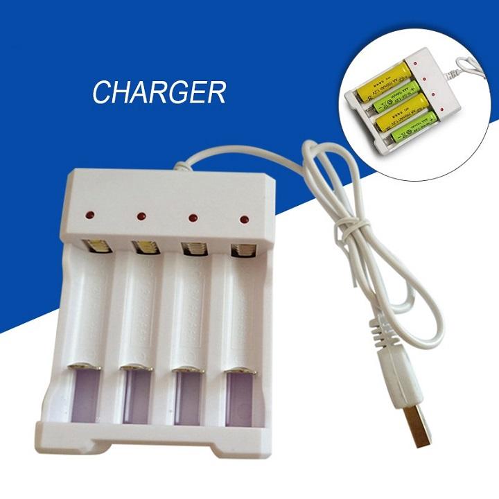 Bộ Sạc Pin Tiểu AA - AAA Sử Dụng Cổng Sạc USB