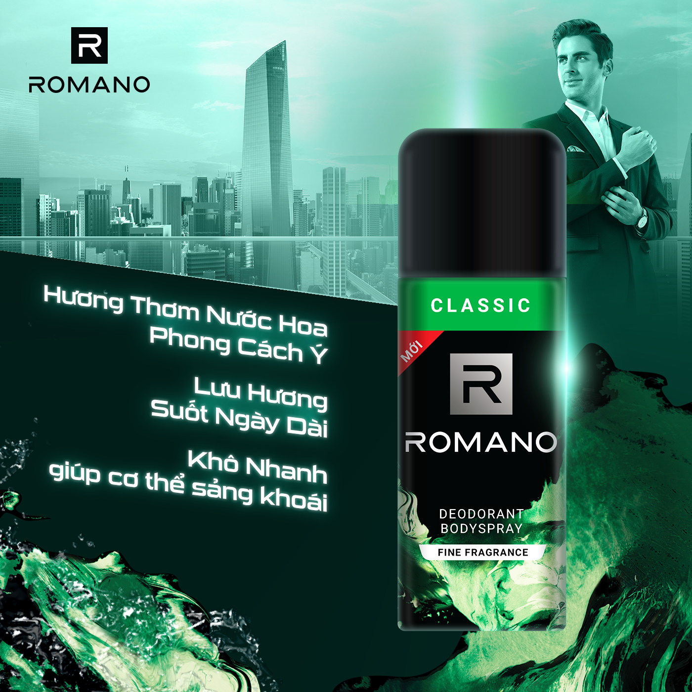 Xịt khử mùi romano classic 150ml