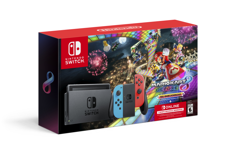 [US] Máy game Nintendo Switch Neon Blue Red Joy Con & Mario Kart 8 Deluxe