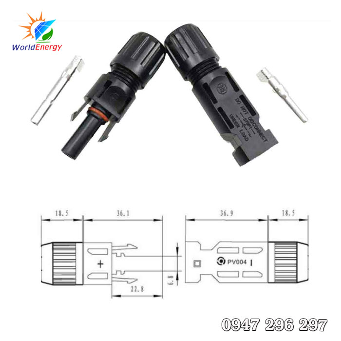 Jack cắm kết nối MC4 DC 1000V Ningbo