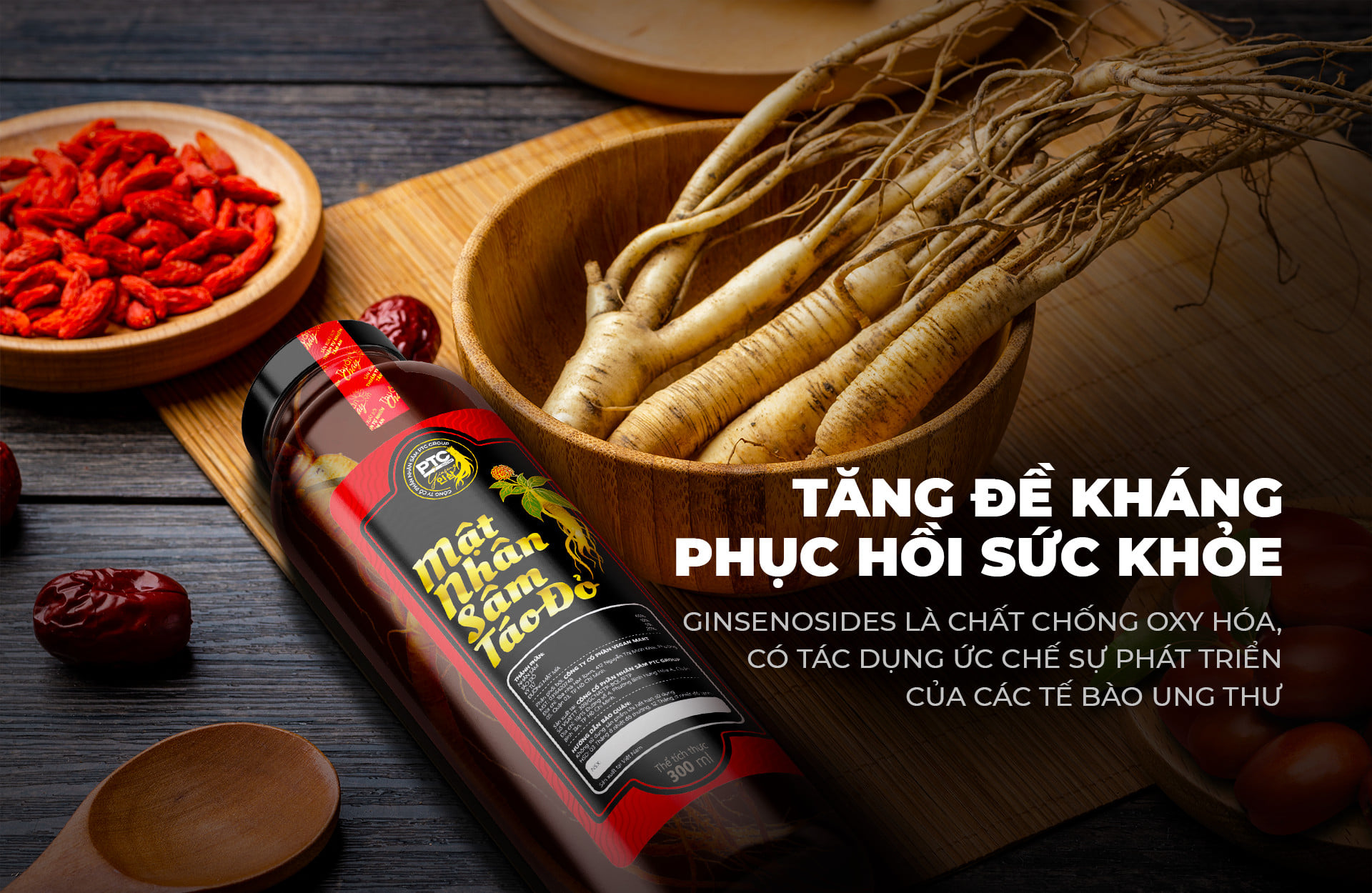 Mật nhân sâm táo đỏ 300ml