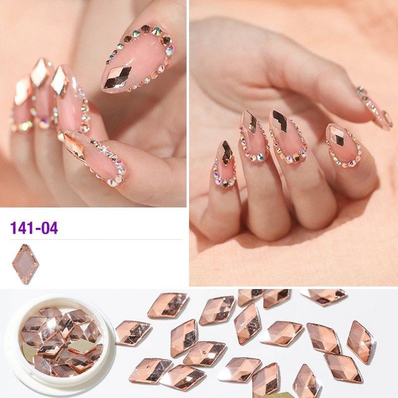 Set Đá Khối 100 Viên màu trà Gắn Móng