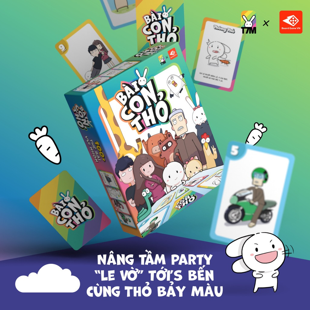 Bộ Bài con thỏ - Thỏ Bảy Màu Lầy hơn thỏ được không| Thỏ bảy màu, boardgame, game thẻ bài