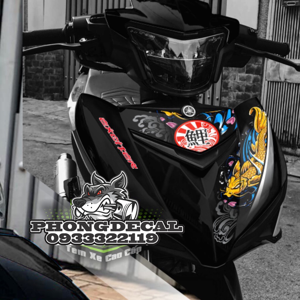 Tem Rời Yamaha Exciter 150 Cá Chép Dán Xe Đen