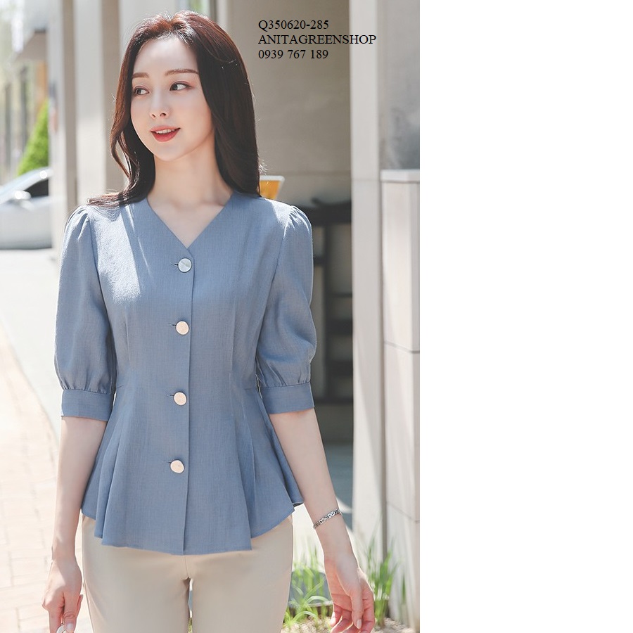 Q350620 ÁO PEPLUM TAY LỠ
