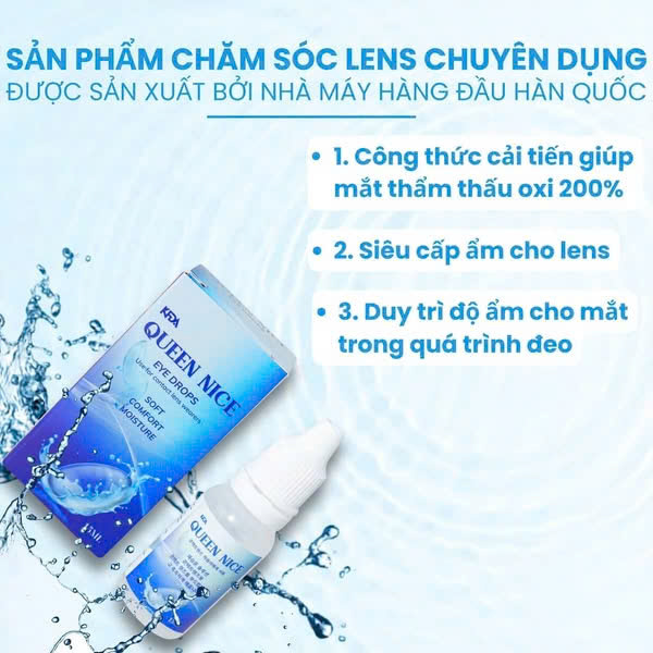 Nước nhỏ mắt lens QUEEN NICE đỡ cộm Halomi