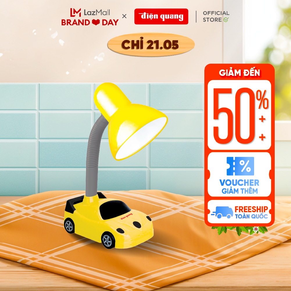 Dien Quang Table Lamp Dq Dkl05 Bw (Car Style, Black Gold, Yellow Light Bulb, Plugs Directly into the Power)