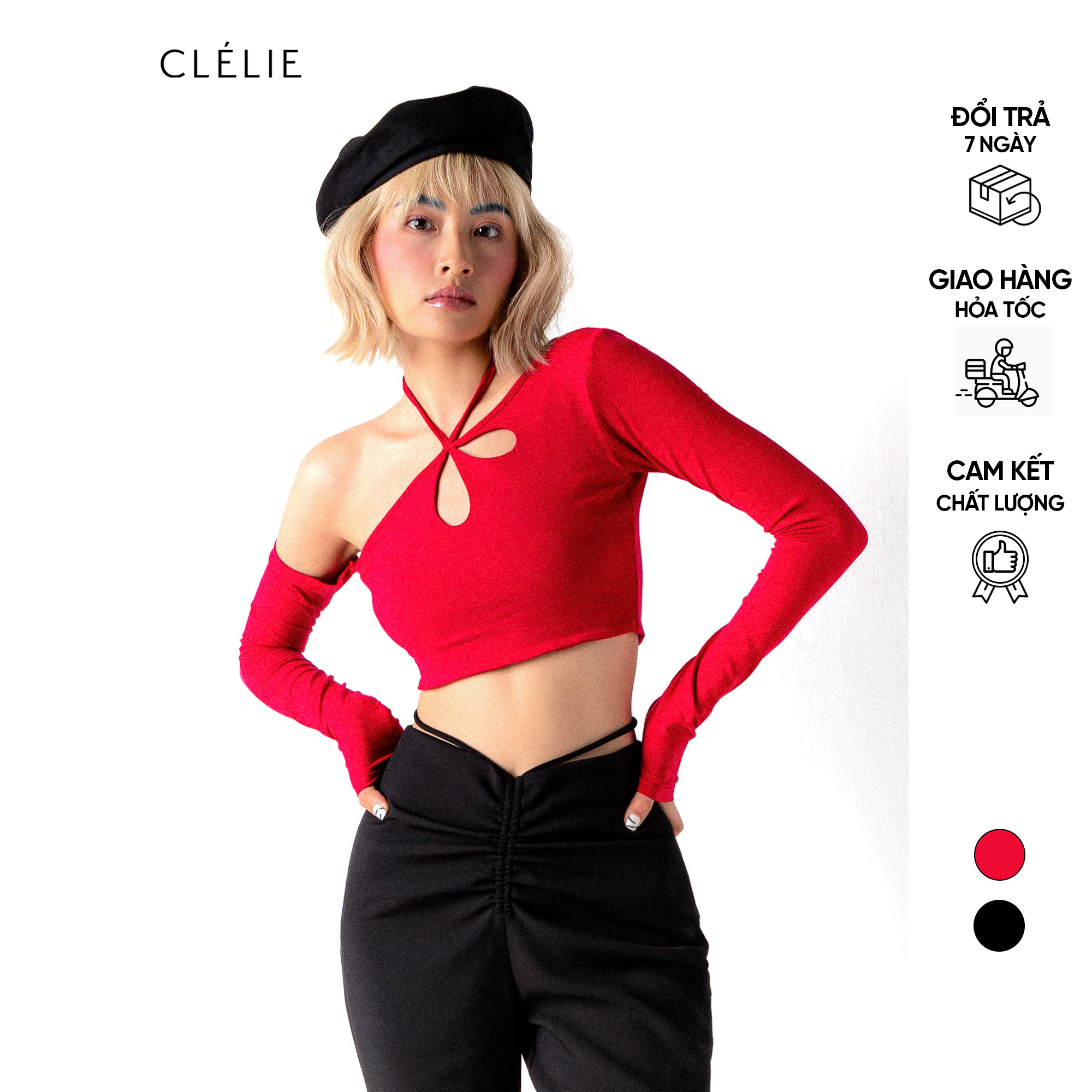 Áo croptop nữ tay dài | COMO TOP - CLÉLIE