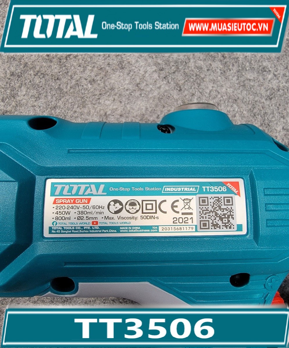 [HCM]MÁY PHUN SƠN DÙNG ĐIỆN TOTAL 450W TT3506