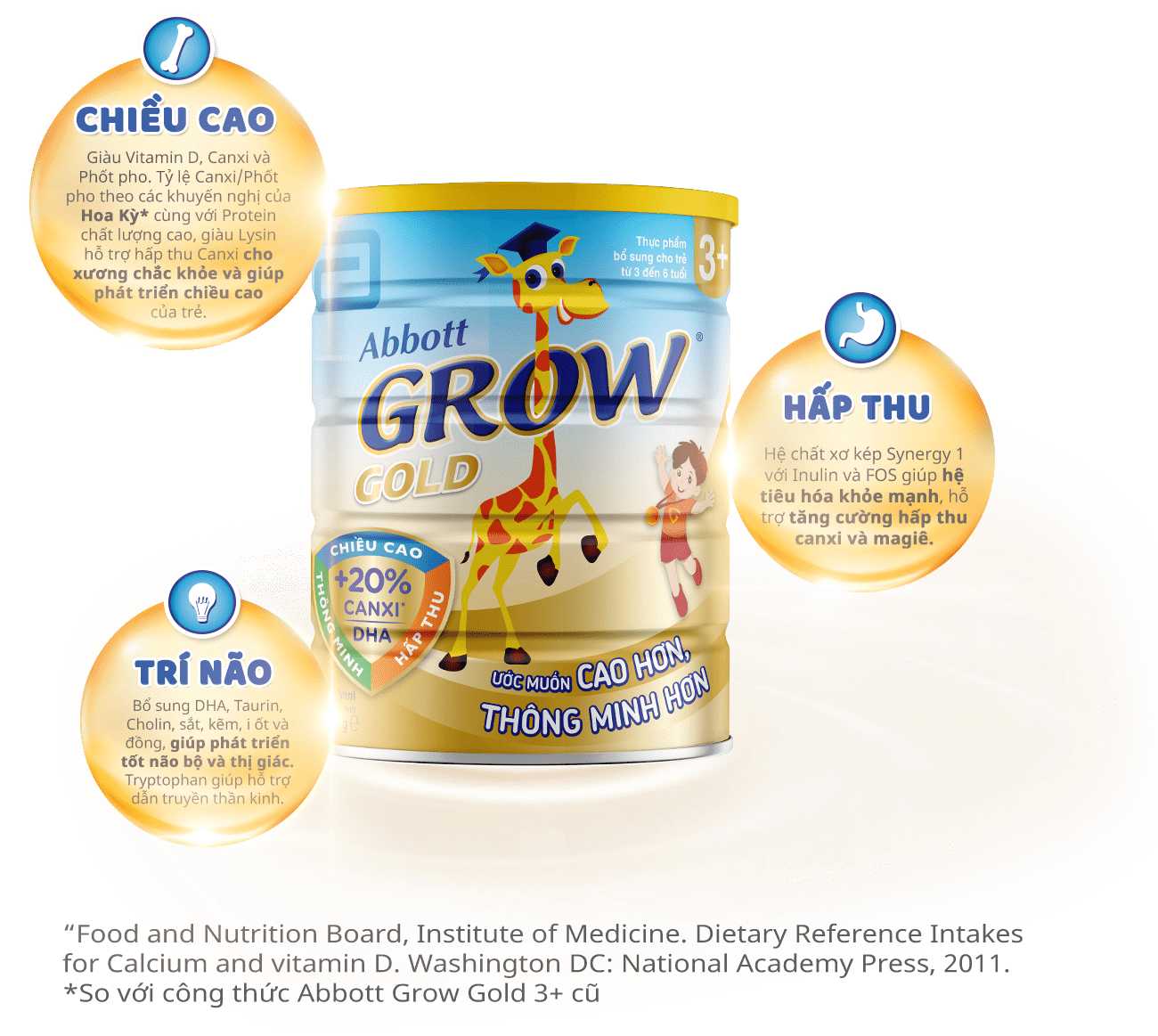 Sữa bột Abbott Grow Gold 3+ vani 900g