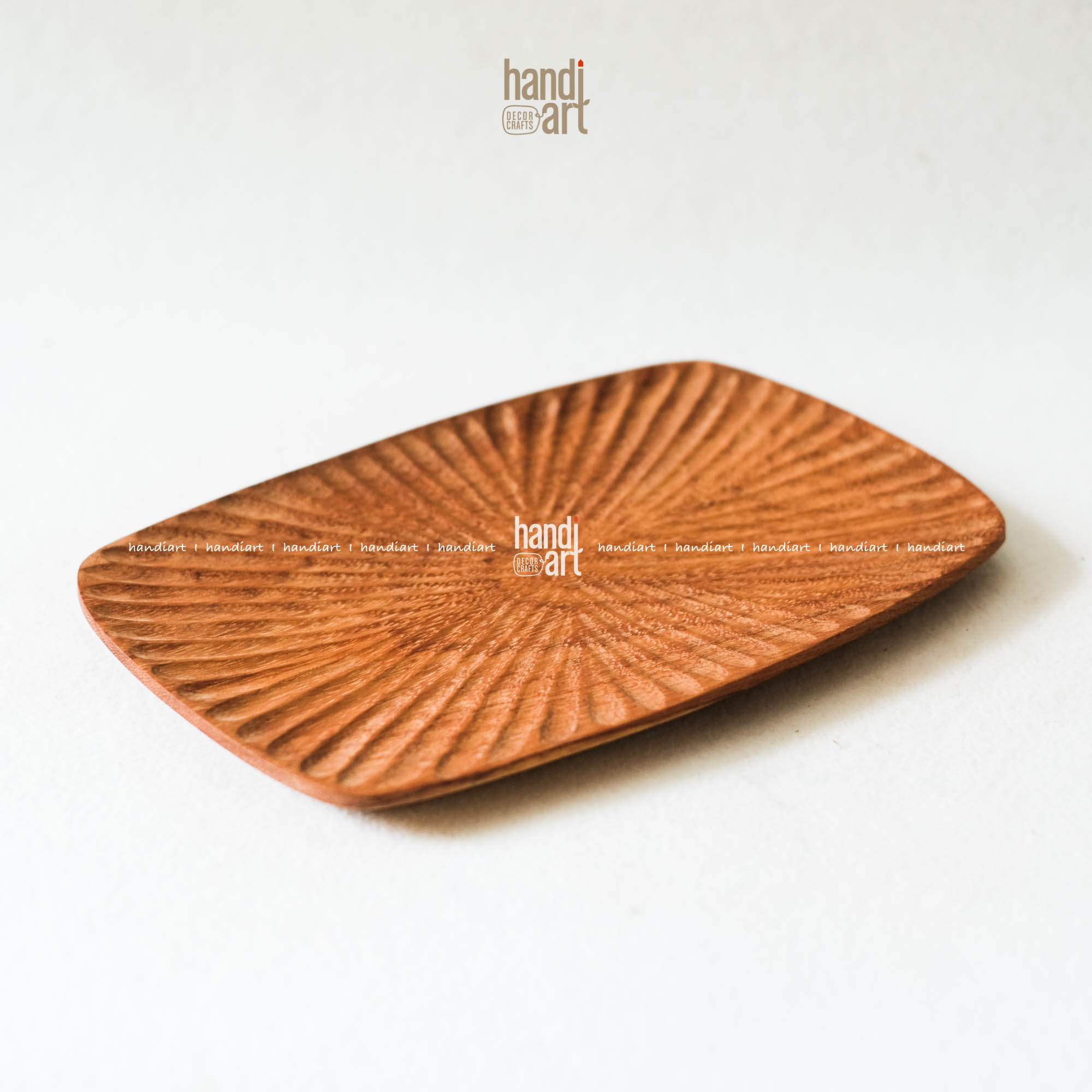 Đĩa gỗ đỏ chữ nhật, Dĩa gỗ decor (30x20cm)