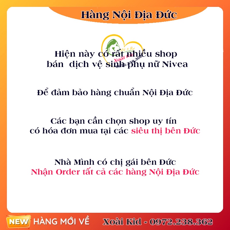 [Chính Hãng ĐỦ BILL] DUNG DỊCH VỆ SINH PHỤ NỮ NIVEA ĐỨC 250ML