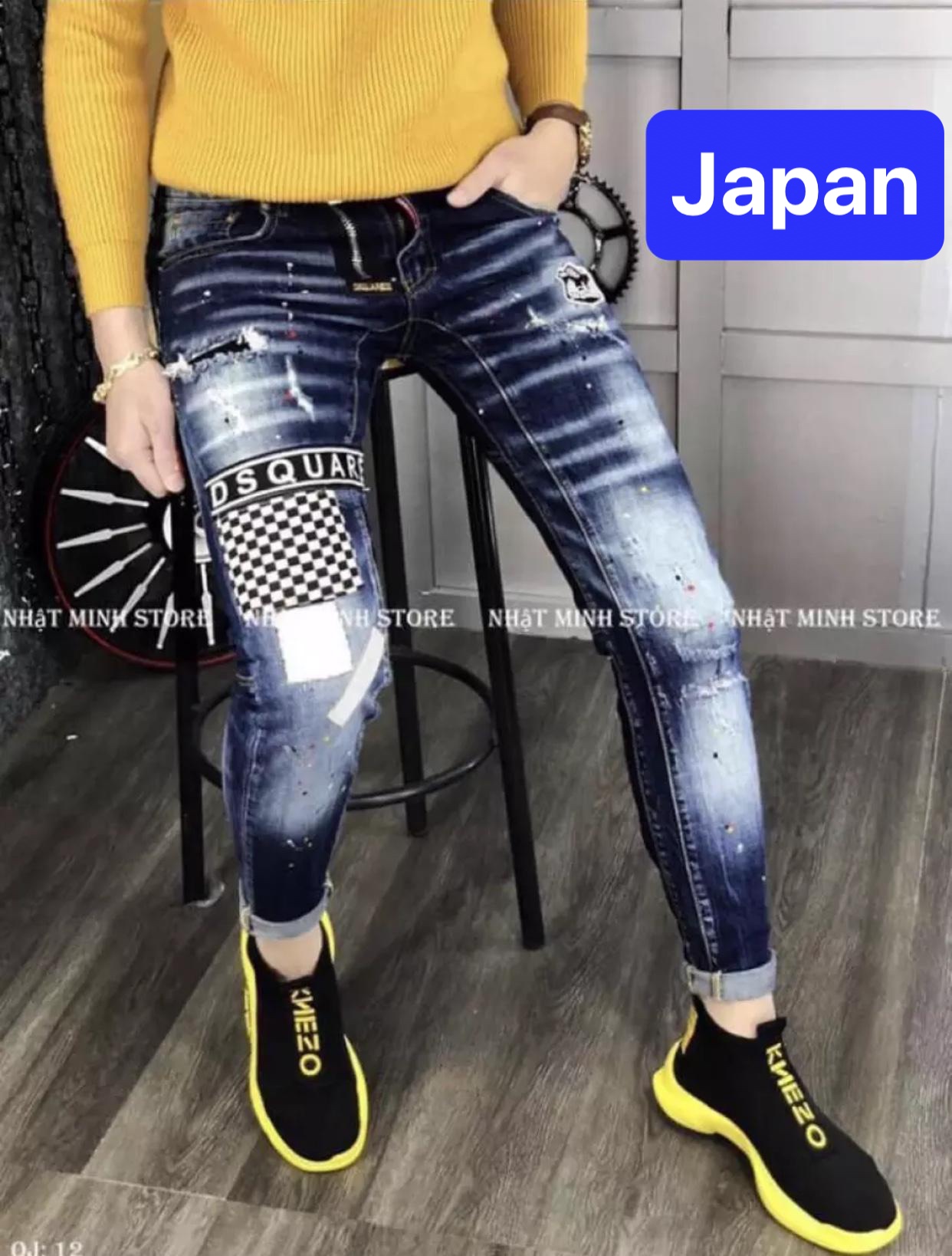 QUẦN JEAN NAM CHẤT BÒ XANH ĐẬM WASH SƠN KHÓA KIỂU HOT BOY NHẬT BẢN MENLY CHẤT LƯỢNG CAO, CO GIÃN NHẸ CAO CẤP JP-77 JAPAN FASHION