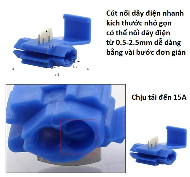 Bộ 30 Cút nối Dây điện Kẹp Phân nhánh T 802 (màu xanh) Tiện Dụng - An Toàn