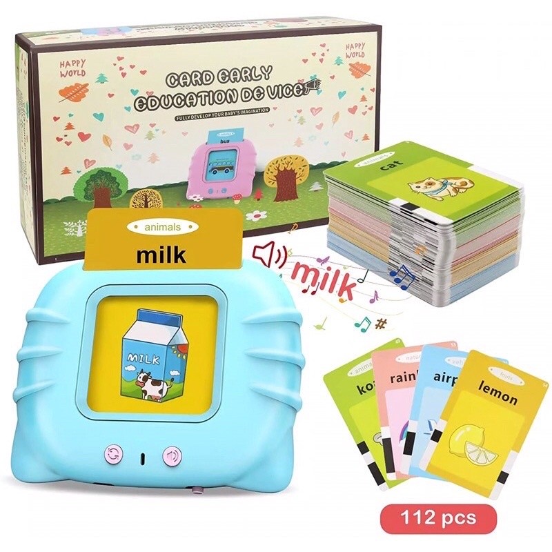 Máy đọc thẻ song ngữ anh việt flashcard tiếng anh cho bé - bộ thẻ học thông minh cho bé gồm 112 thẻ, 224 từ vựng