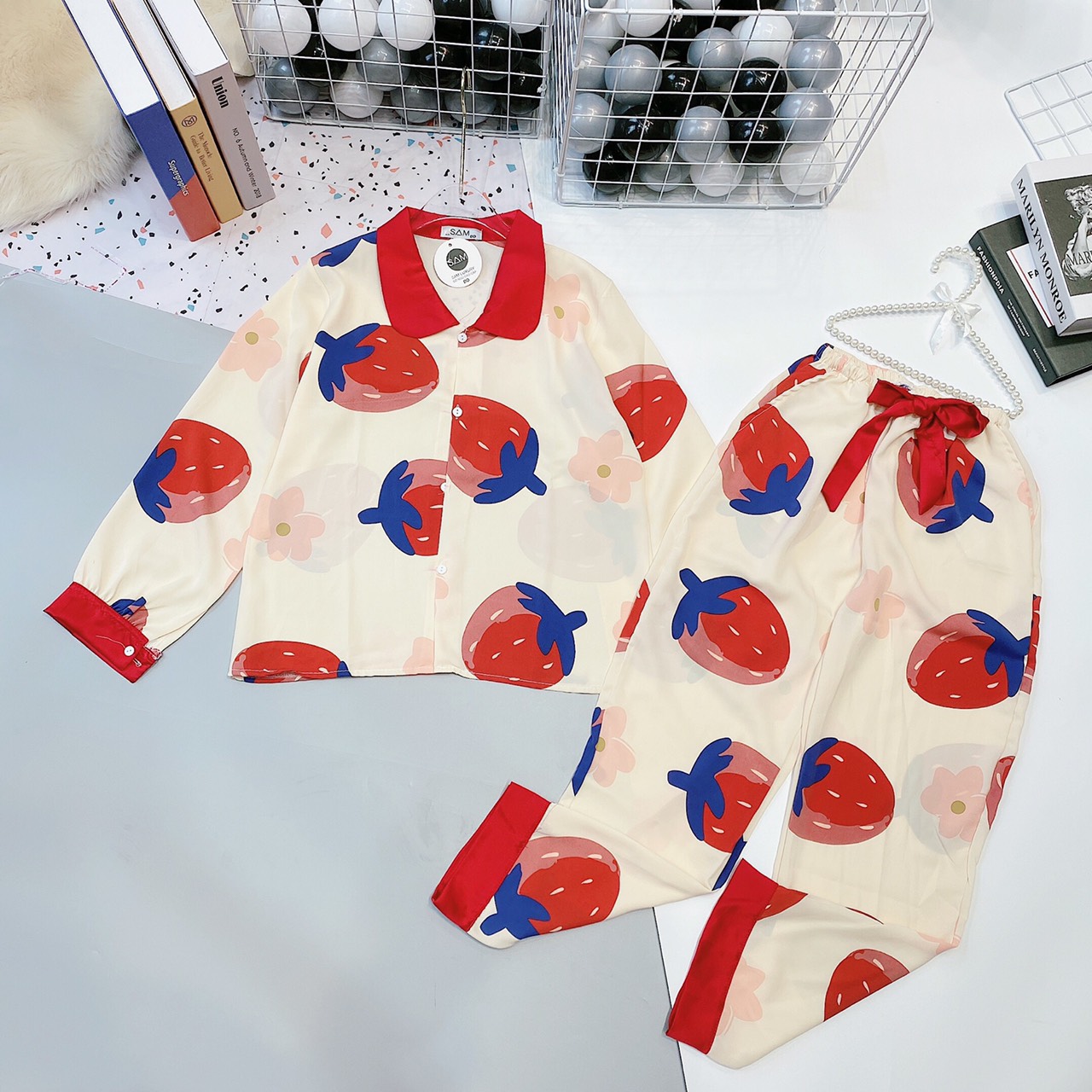 [HÀNG CHUẨN] Bộ Lụa Pijama Tay Dài Cao Cấp