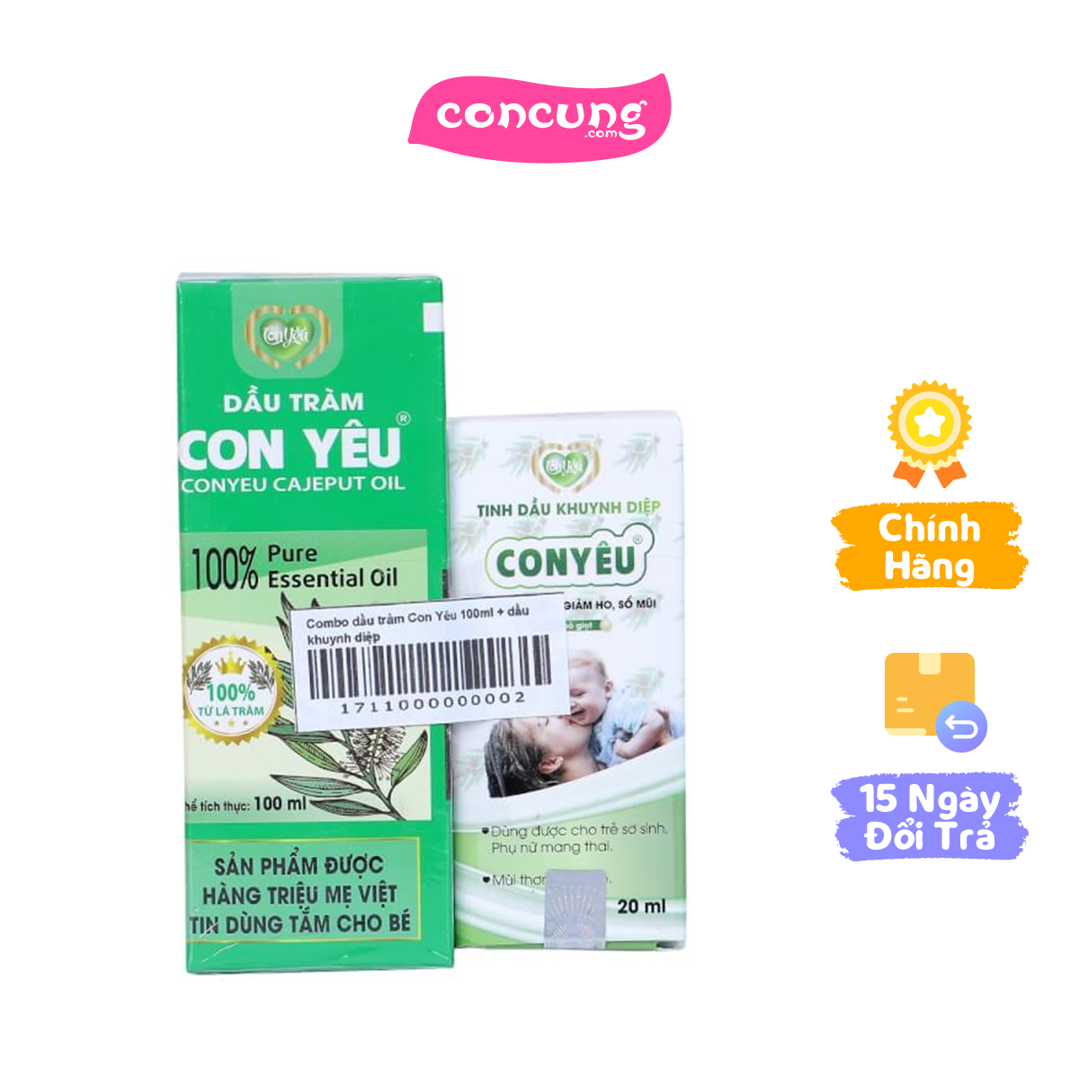 Combo dầu tràm Con Yêu 100ml + dầu khuynh diệp