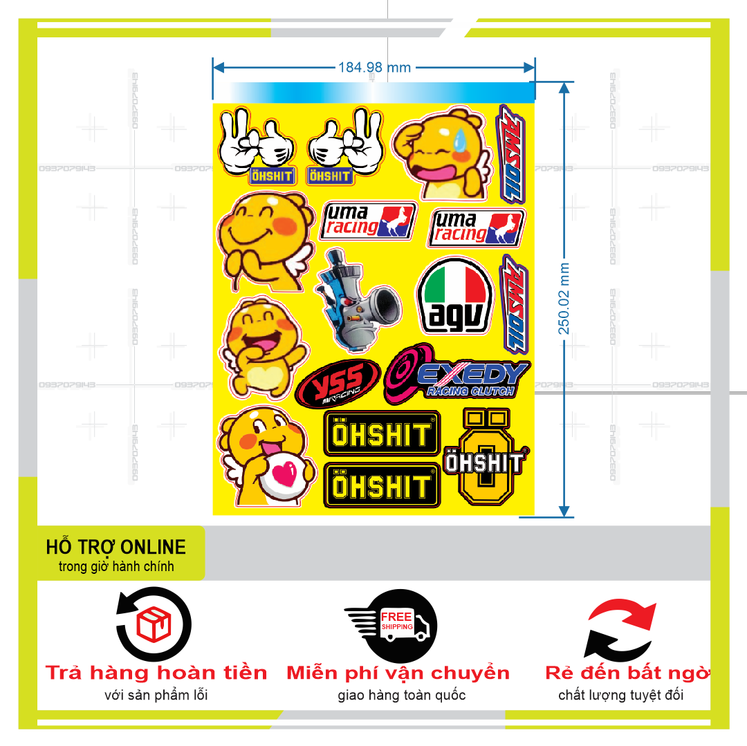 LOGO STICKER DÁN XE MÁY M45  { PHỤNG DECAL }