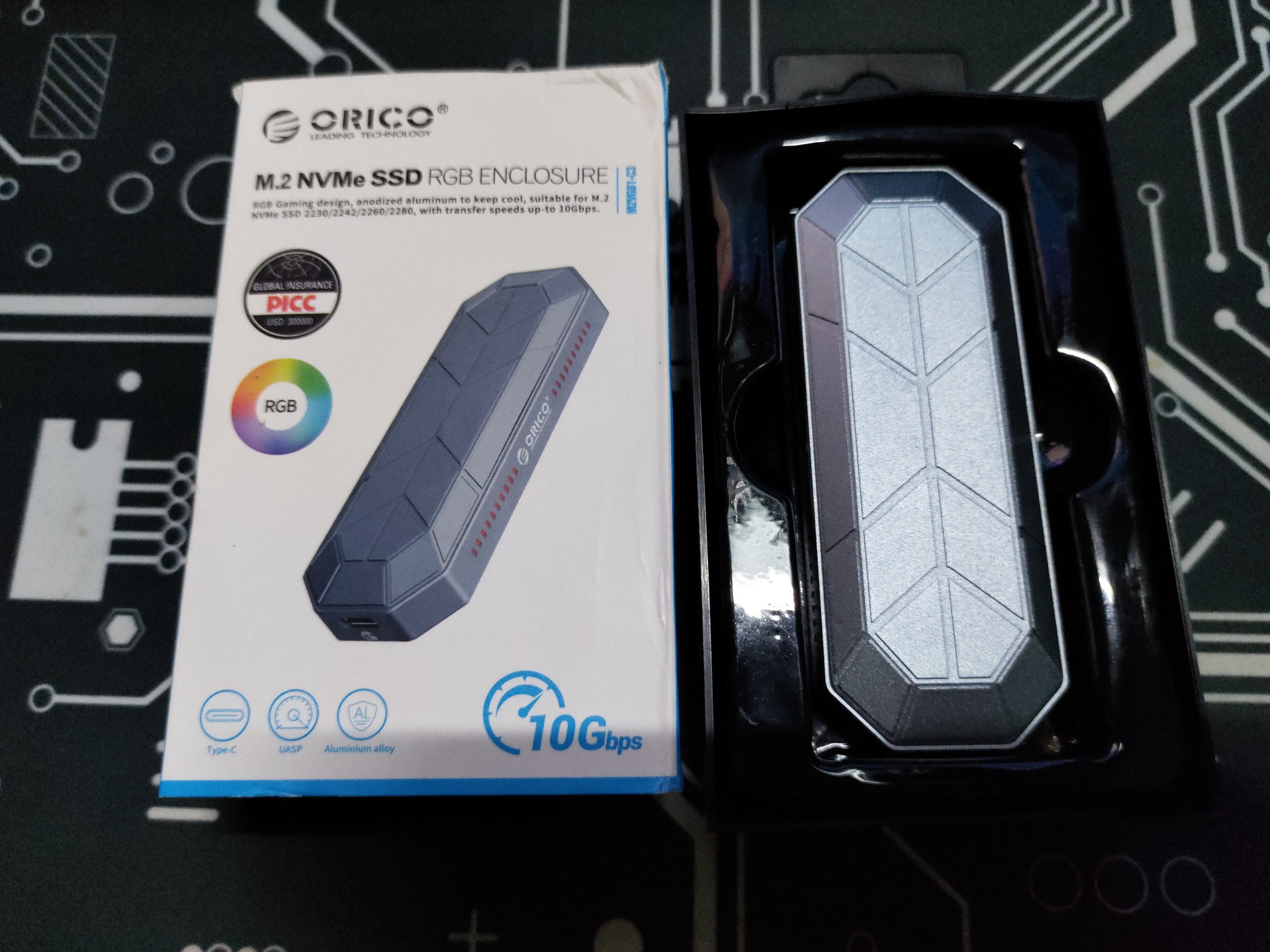 Box ORICO RGB NVMe M.2 SSD Tốc độ 10Gbps