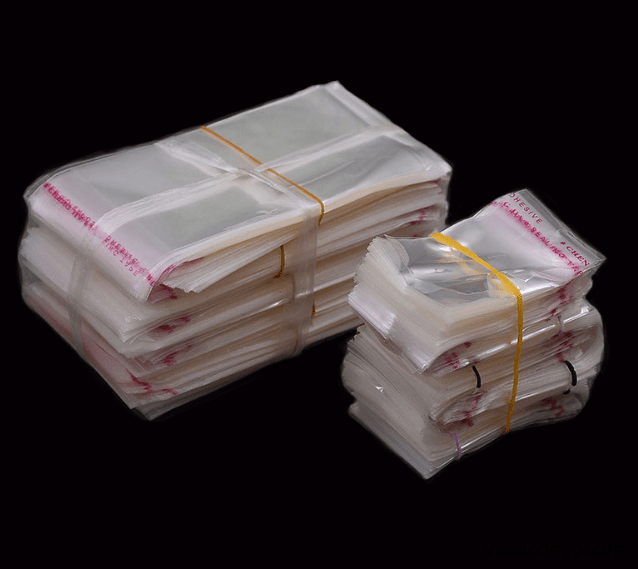 1kg - Size 12*20+4cm túi opp dán miệng, đựng khẩu trang y tế, phụ kiện, bao lì xì