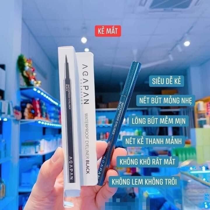 Kẻ mắt dạ agapan waterproof eyeliner black - garis store