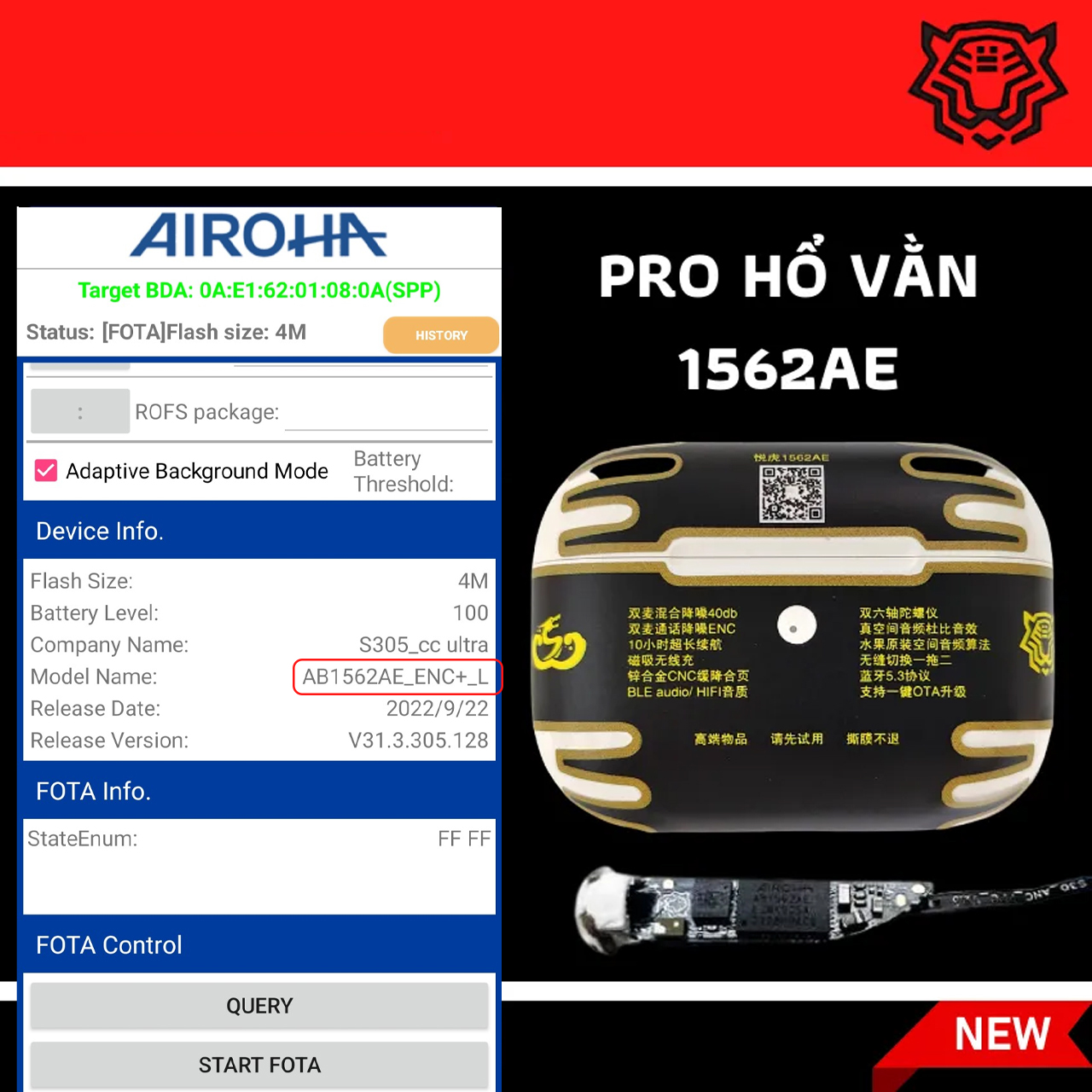 Tai nghe Hổ Vằn 1562A ,1562AE Bluetooth 5.2 Chống Ồn, Sạc không dây , Pin trâu nghe 8h , Xuyên âm, chống ồn chip xịn bảo hành 1 đổi 1