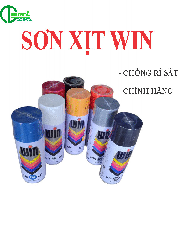 SƠN XỊT WIN CHỐNG RỈ SẮT CAO CẤP CHÍNH HÃNG (400ML/CHAI)