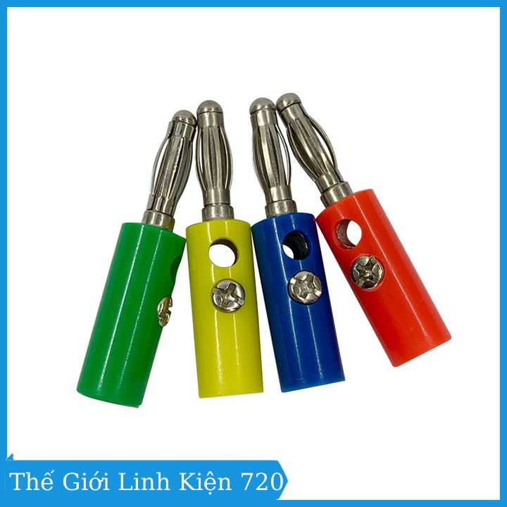 Đầu jack bắp chuối đực 4mm cao cấp nhiều màu (1 cái) tùy chọn