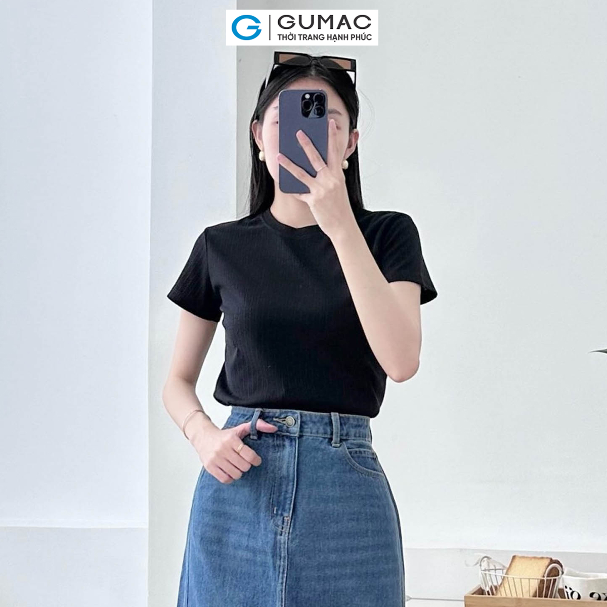 [4.4 - 6.4 |Voucher 10-12%] Áo thun kiểu dáng ôm thời trang GUMAC LATE0502