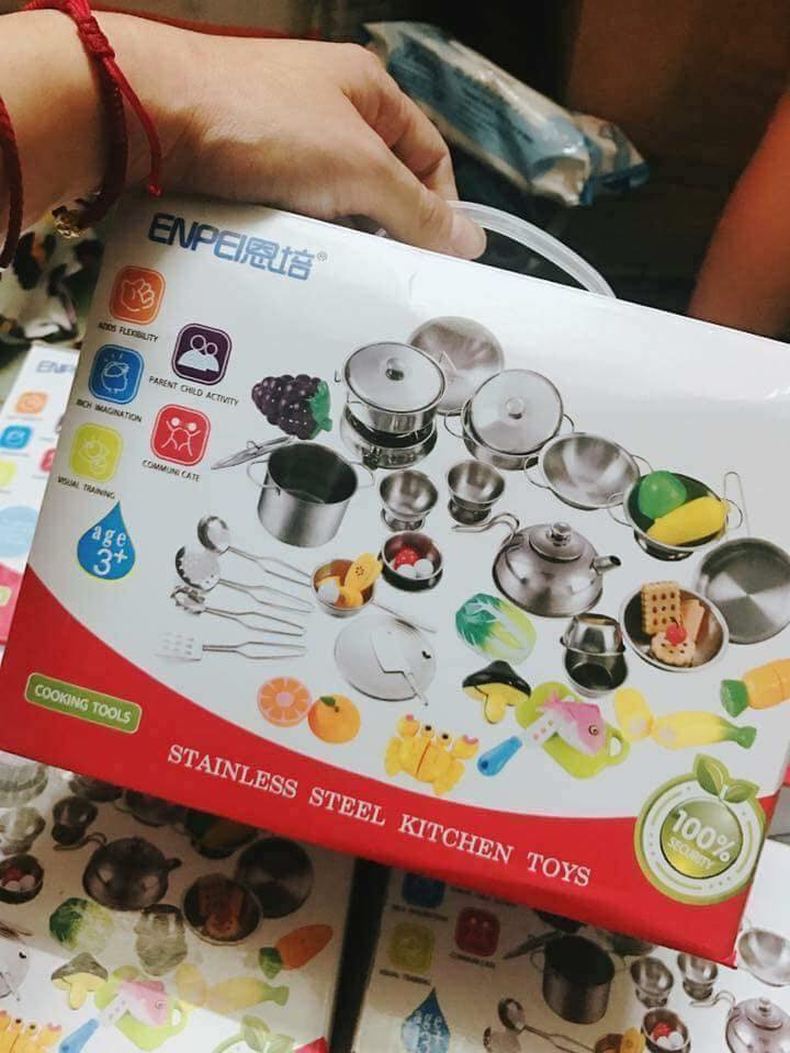Bộ đồ chơi INOX 40 món Có bếp dành cho bé