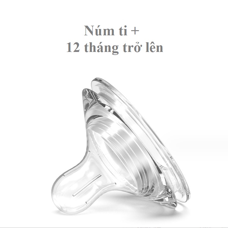 Núm ti rời bình sữa thuỷ tinh PEANUTS