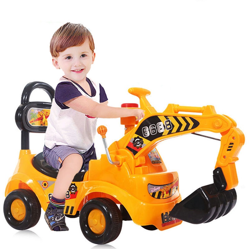 Xe cần cẩu chòi chân cao cấp cho bé - xe chòi chân có nhạc - xe lắc cho bé